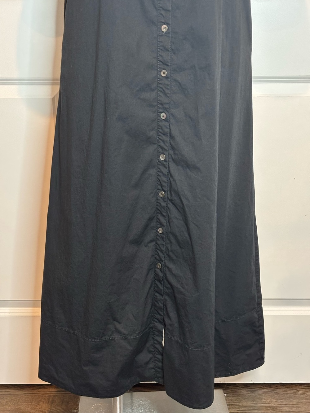 STAUD Black Button-Front Maxi Dress with Balloon Sleeves - Picture 5 of 13